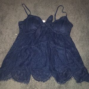 Navy blue tank top lace
